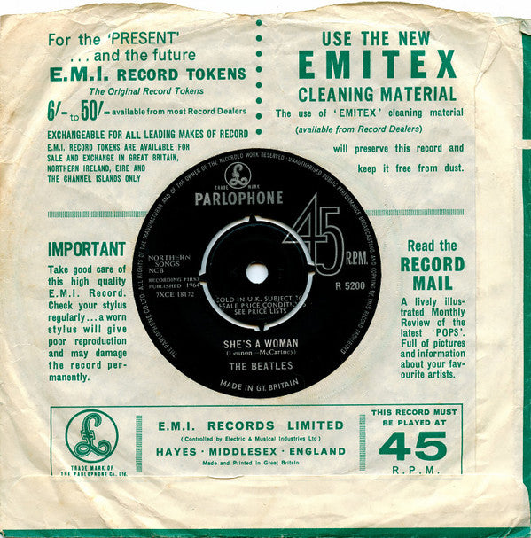 Beatles, The : I Feel Fine (7",45 RPM,Single,Mono)