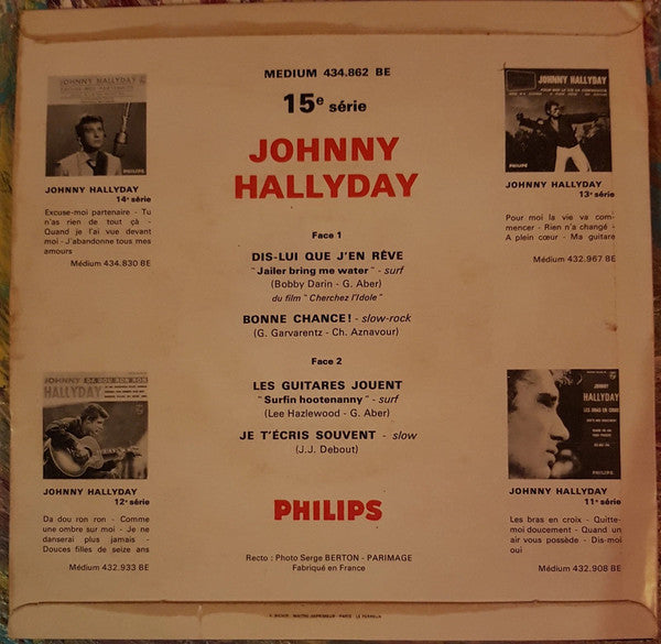 Johnny Hallyday : Dis-lui Que J'en Rêve (7",45 RPM,EP,Mono)