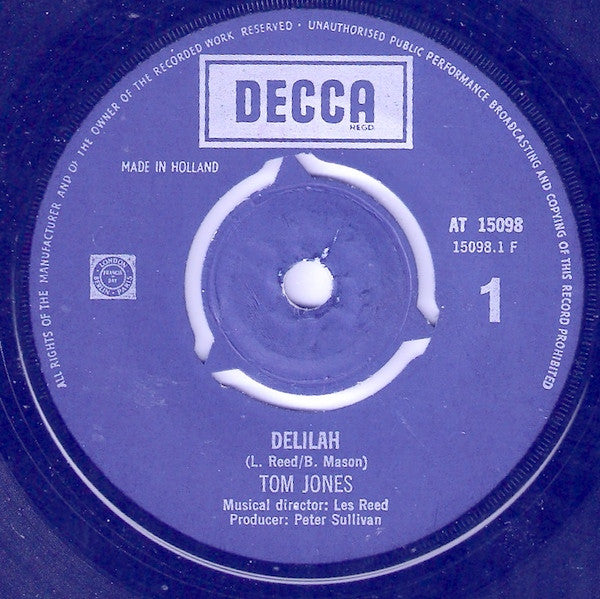 Tom Jones : Delilah / Smile (7",Single,45 RPM)