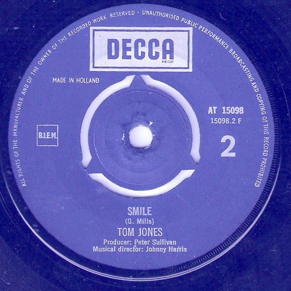 Tom Jones : Delilah / Smile (7",Single,45 RPM)