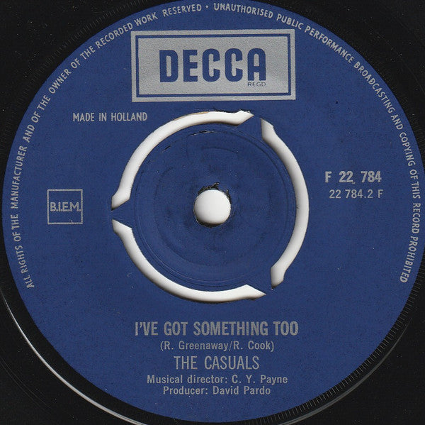 Casuals, The : Jezamine / I've Got Something Too (7",Single,45 RPM)