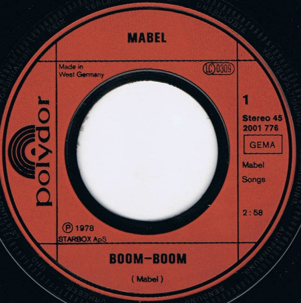 Mabel (2) : Boom-Boom / I'm Only Here To Rock'n' Roll (7",Single,45 RPM)