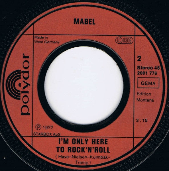 Mabel (2) : Boom-Boom / I'm Only Here To Rock'n' Roll (7",Single,45 RPM)
