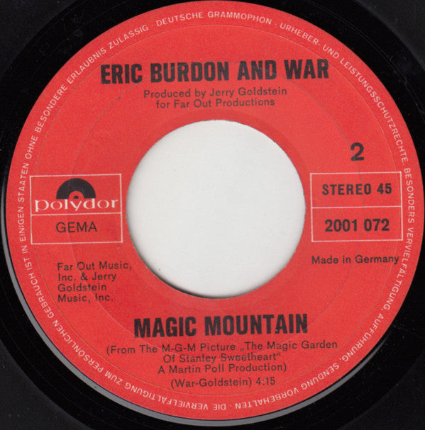 Eric Burdon & War : Spill The Wine (7",45 RPM,Single,Stereo)