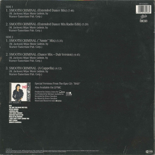 Michael Jackson : Smooth Criminal (12",33 ⅓ RPM,Maxi-Single)