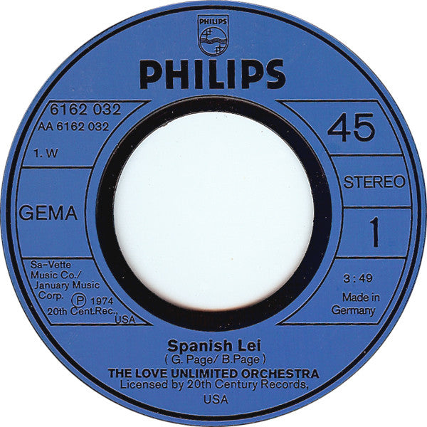 Love Unlimited Orchestra : Spanish Lei (7",45 RPM,Single)