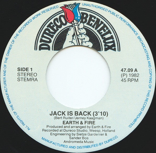 Earth And Fire : Jack Is Back (7",Single)