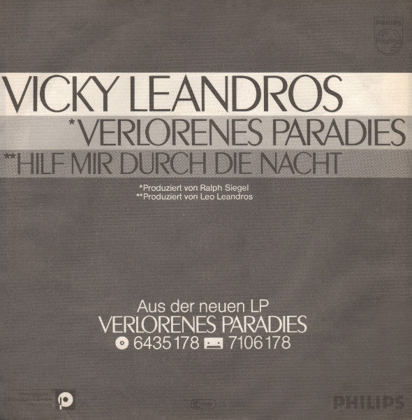 Vicky Leandros : Verlorenes Paradies (7",45 RPM,Single,Stereo)