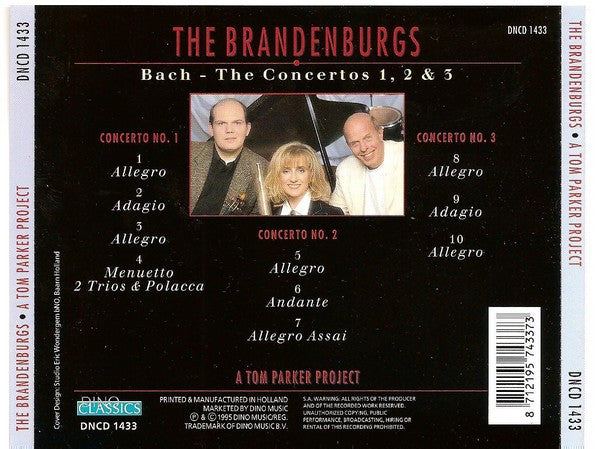Tom Parker Featuring Berdien Stenberg & Jaap van Zweden / Johann Sebastian Bach : The Brandenburgs - The Concertos 1, 2 & 3 (A Tom Parker Project) (Album)