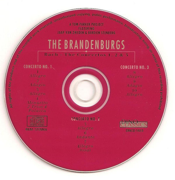 Tom Parker Featuring Berdien Stenberg & Jaap van Zweden / Johann Sebastian Bach : The Brandenburgs - The Concertos 1, 2 & 3 (A Tom Parker Project) (Album)