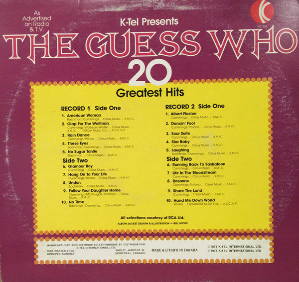 Guess Who, The : 20 Greatest Hits (LP,Compilation)