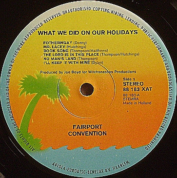 Fairport Convention : What We Did On Our Holidays (LP,Album,Reissue)