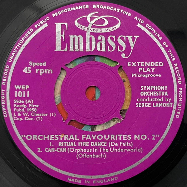 Serge Lamont : Orchestral Favourites No.2 (7",EP,45 RPM)