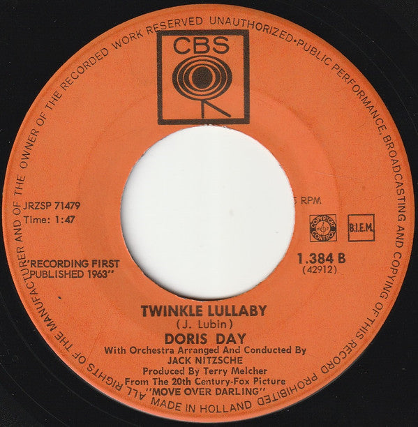 Doris Day : Move Over Darling / Twinkle Lullaby (7",Single,45 RPM)