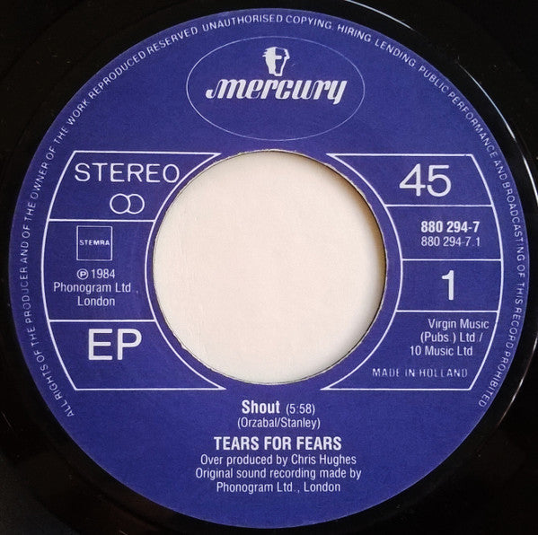 Tears For Fears : Shout (7",45 RPM,EP,Single)