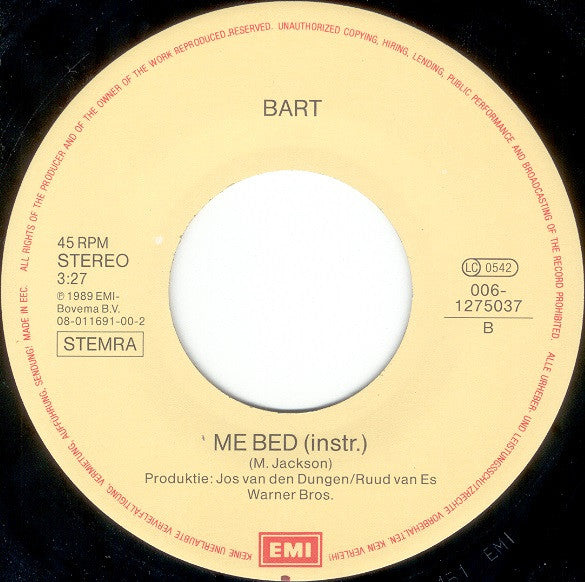 Bart De Graaff : Me Bed (7",Single)