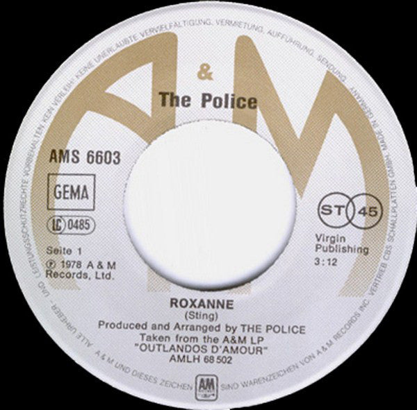 Police, The : Roxanne (7",45 RPM,Single)
