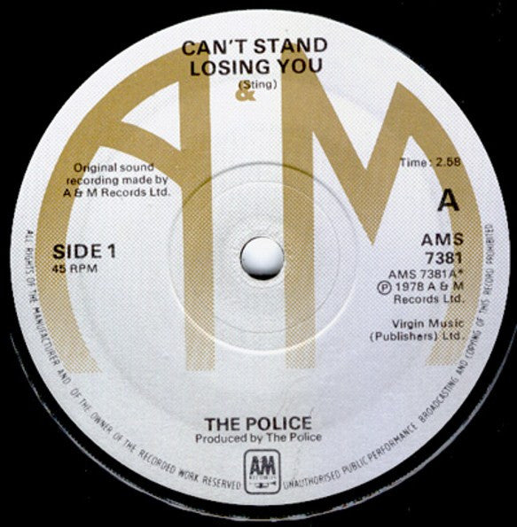 Police, The : Can't Stand Losing You (7",45 RPM,Single,Reissue)