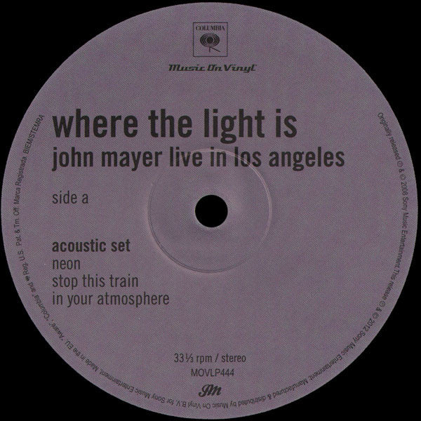 John Mayer : Where The Light Is: John Mayer Live In Los Angeles (LP,Album,Reissue,Remastered)