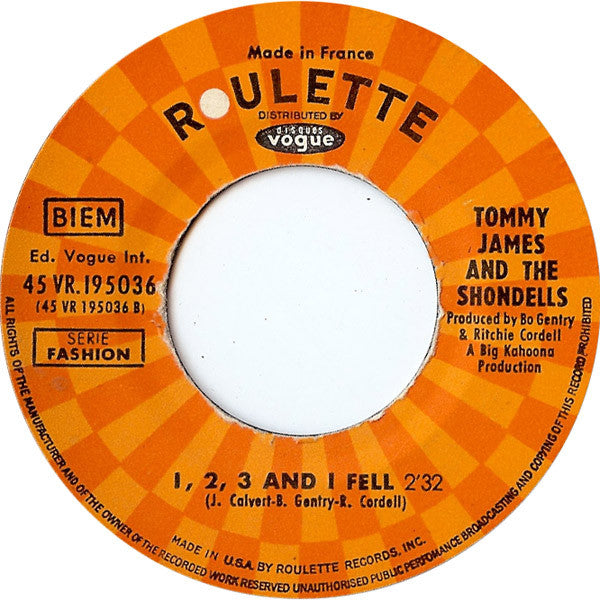 Tommy James & The Shondells : Mony Mony (7",45 RPM,Single)