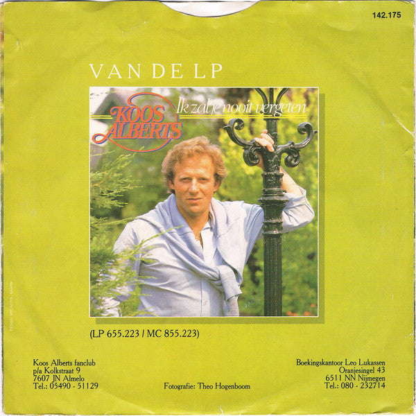 Koos Alberts : Ik Zal Je Nooit Vergeten (7",45 RPM,Single)