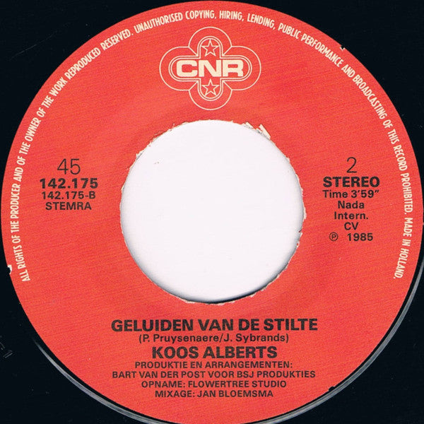 Koos Alberts : Ik Zal Je Nooit Vergeten (7",45 RPM,Single)