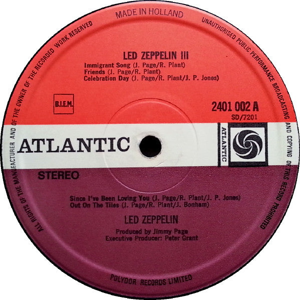 Led Zeppelin : Led Zeppelin III (LP,Album)