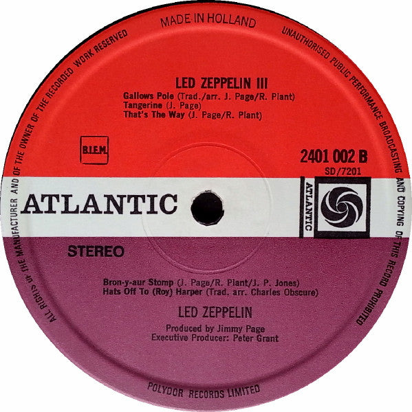 Led Zeppelin : Led Zeppelin III (LP,Album)