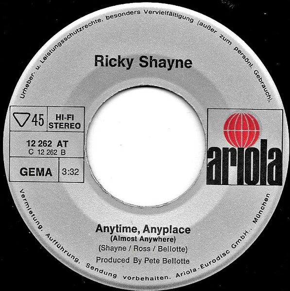 Ricky Shayne : Woman (7",45 RPM,Single,Stereo)