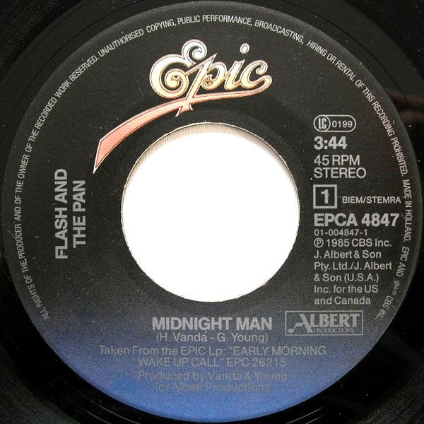 Flash & The Pan : Midnight Man (7",45 RPM,Single)