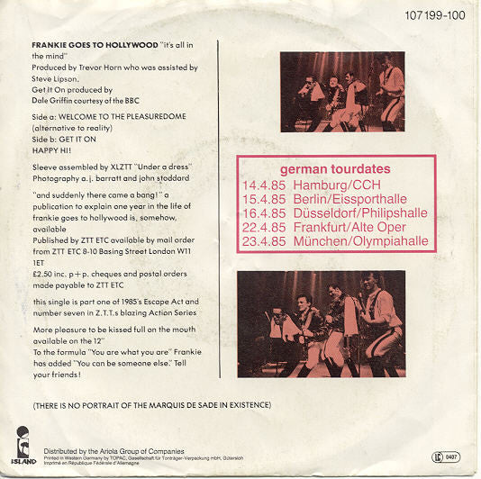 Frankie Goes To Hollywood : Welcome To The Pleasuredome (7",45 RPM,EP,Stereo)