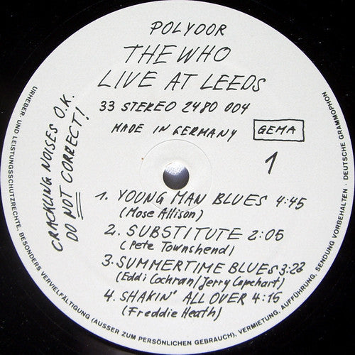 Who, The : Live At Leeds (LP,Album,Stereo)