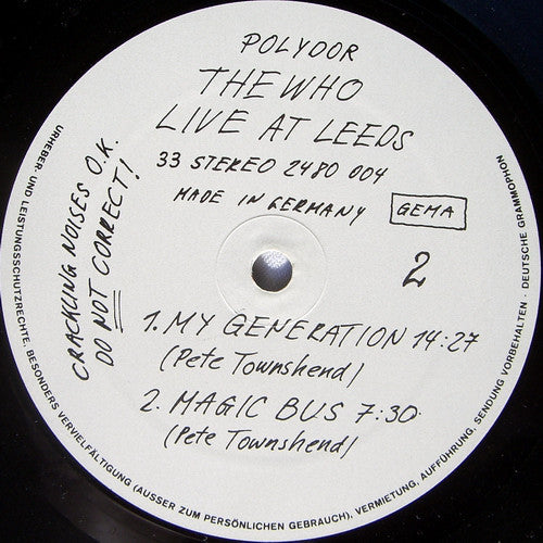 Who, The : Live At Leeds (LP,Album,Stereo)