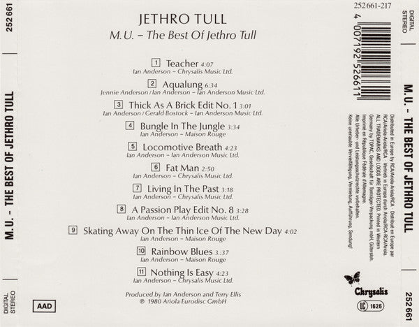 Jethro Tull : M.U. - The Best Of Jethro Tull (Compilation,Reissue)