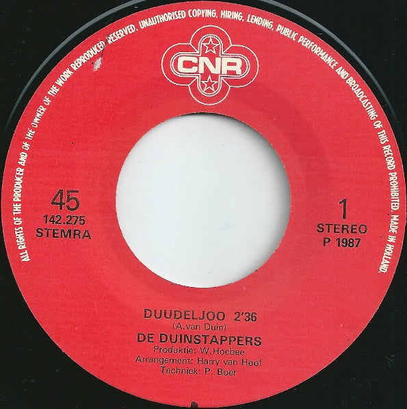 De Duinstappers : Duudeljoo (7",45 RPM,Single,Stereo)