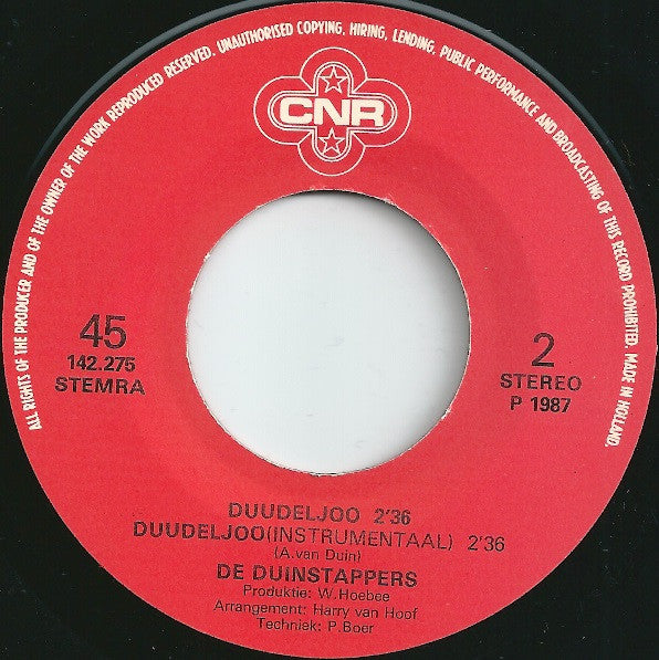 De Duinstappers : Duudeljoo (7",45 RPM,Single,Stereo)