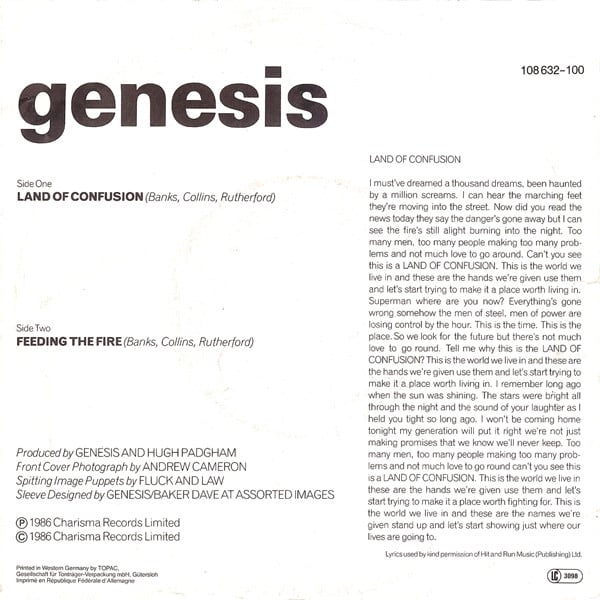 Genesis : Land Of Confusion (7",45 RPM,Single)