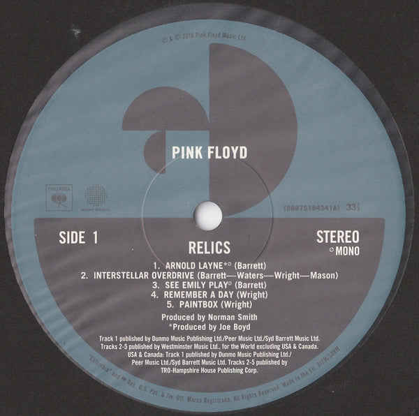 Pink Floyd : Relics (LP,Compilation,Reissue,Remastered,Stereo,Mono)