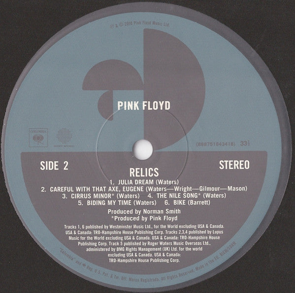 Pink Floyd : Relics (LP,Compilation,Reissue,Remastered,Stereo,Mono)