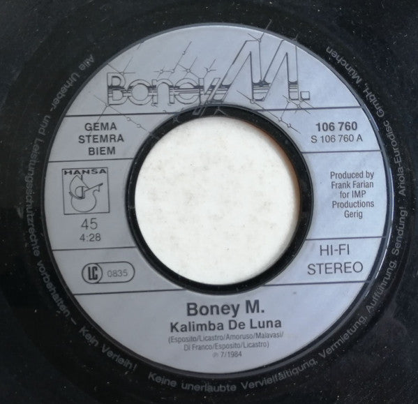 Boney M. : Kalimba De Luna (7",45 RPM,Single)