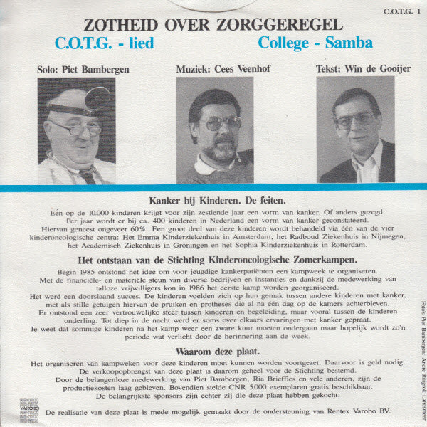 Piet Bambergen : Zotheid Over Zorggeregel (7",Single,45 RPM)