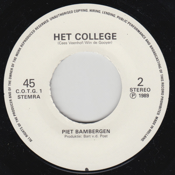 Piet Bambergen : Zotheid Over Zorggeregel (7",Single,45 RPM)