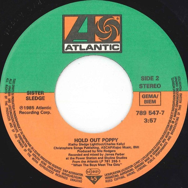 Sister Sledge : Frankie (7",45 RPM,Single,Stereo)