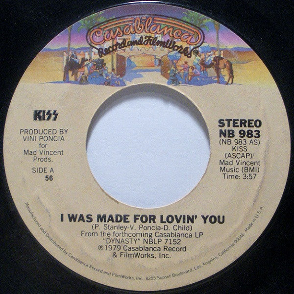Kiss : I Was Made For Lovin' You (7",45 RPM,Single,Styrene)