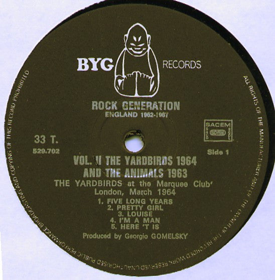 Animals, The + Yardbirds, The : Rock Generation Volume 2 - The Animals 1963 + The Yardbirds 1964 (LP,Compilation,Stereo)
