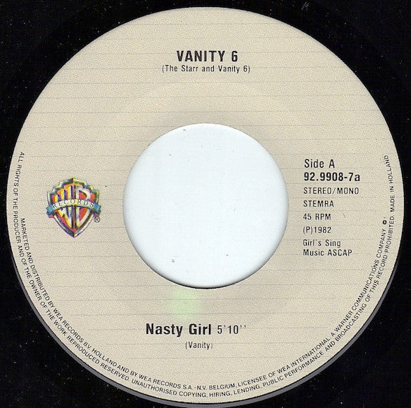 Vanity 6 : Nasty Girl (7",45 RPM,Single)