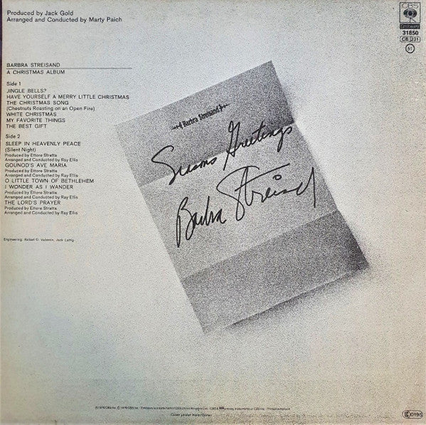 Barbra Streisand : A Christmas Album (LP,Album,Reissue,Stereo)