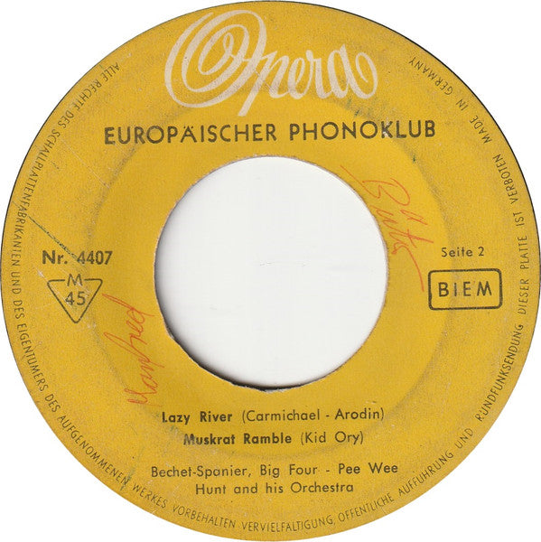 Pee Wee Hunt And His Orchestra : Bechet-Spanier Big Four (LP,7",45 RPM,Mono)