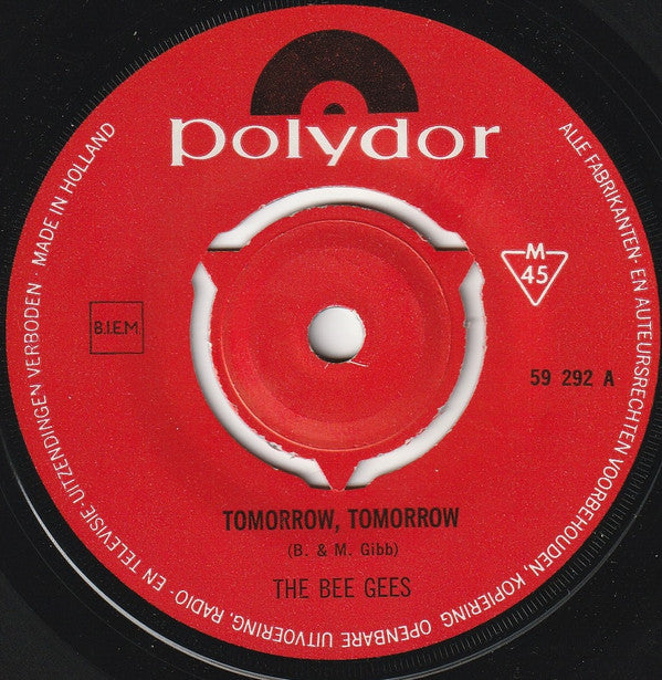 Bee Gees : Tomorrow Tomorrow (7",Single,45 RPM,Mono)