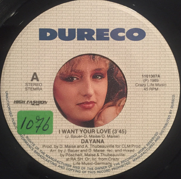 Dayana : I Want Your Love (7",45 RPM,Single)